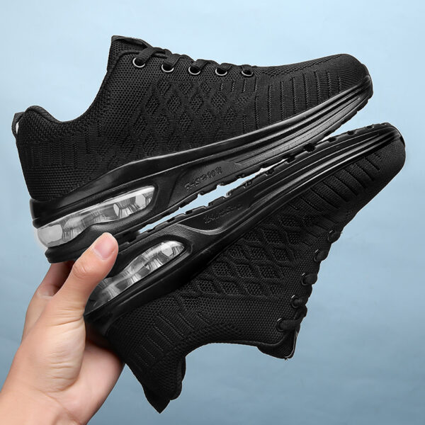 Light Quality Breathable Sport Sneakers Black - Image 3