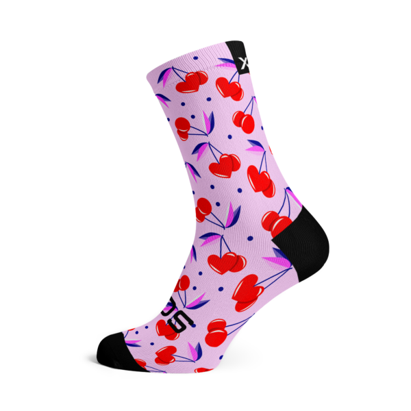 New  Pink Cherries Quality Socks