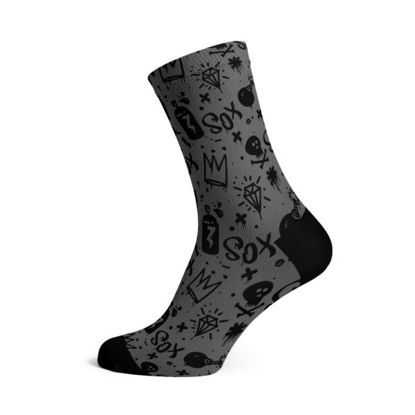 New Unique Doodle Grey Socks