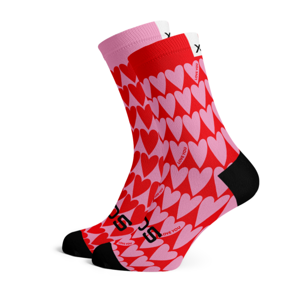 New Quality Hearts Socks Red and Pink