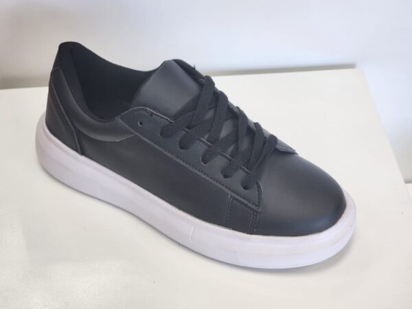 Ladies New Simplistic Sneaker 237 Black White - Image 2