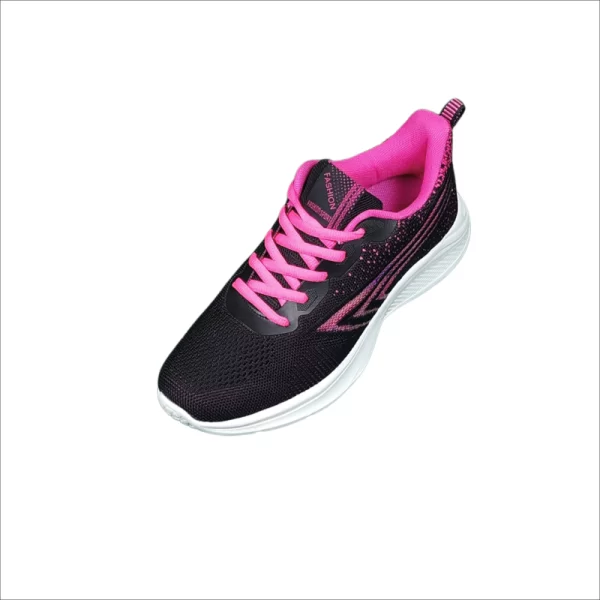 Ladies Reliable Fashion Sneaker BlackPink 502 - Image 2