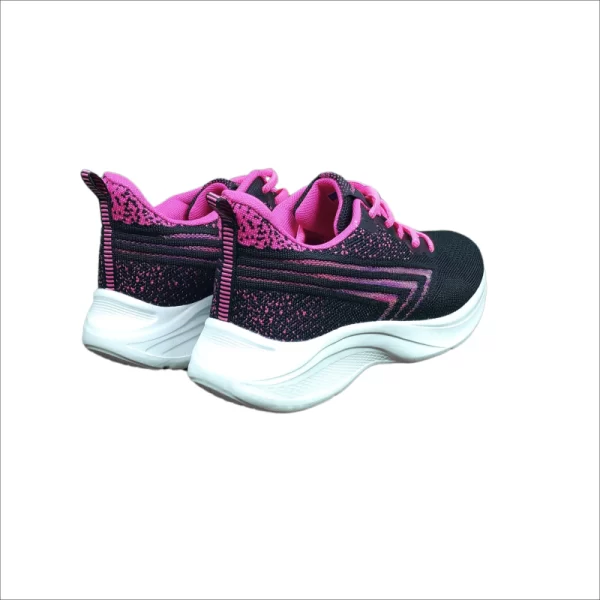 Ladies Reliable Fashion Sneaker BlackPink 502 - Image 4