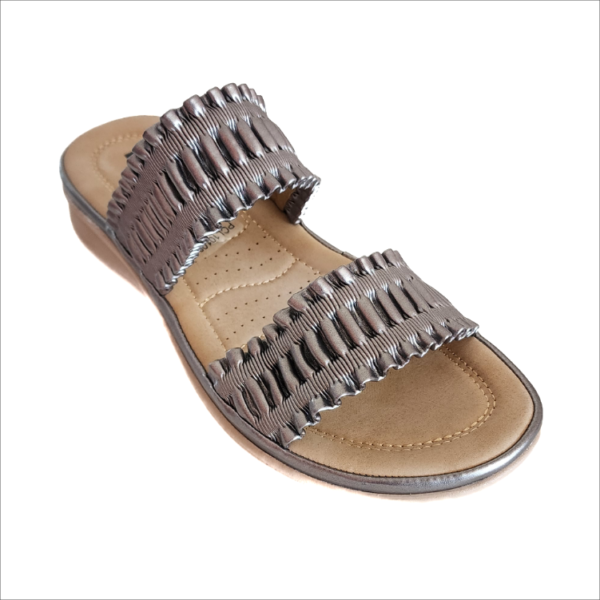 New Pierre Cardin Ladies Sandal Anabelle 4 Pewter - Image 2