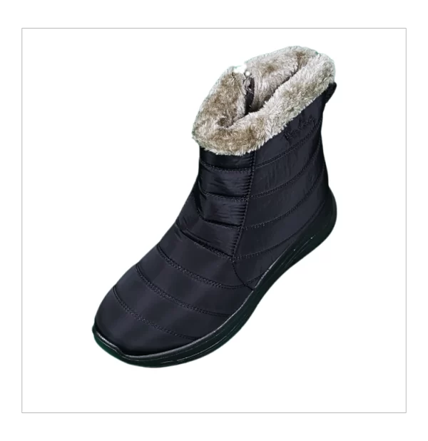 Ladies Tabitha Fur Black Boots - Comfy Shoes