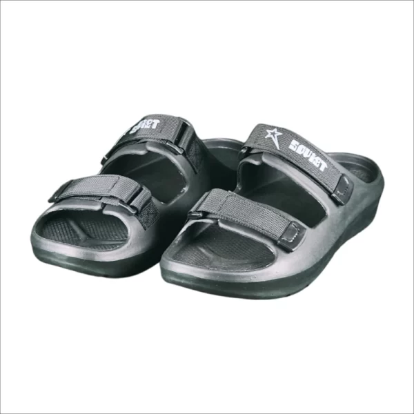 New Soviet Mens Gladiator Casual Sandal Black - Image 3