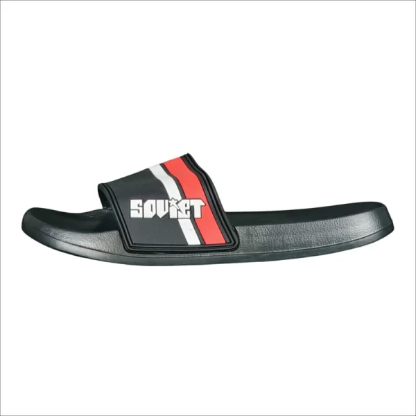 Mens Soviet Pool Sandal Black Red