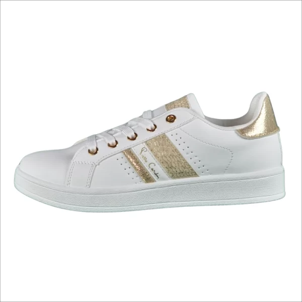 Pierre Cardin Ladies Retro White Gold Sneaker