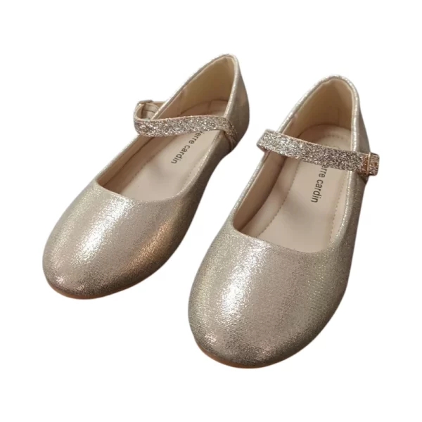 Pierre Cardin Kids Evie Girls Glitter Low Heel Gold - Image 3