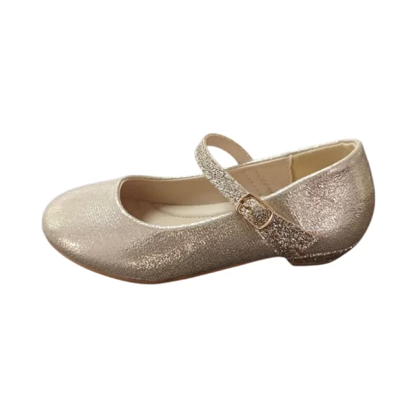 Pierre Cardin Kids Evie Girls Glitter Low Heel Gold