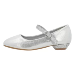 Pierre Cardin Kids Evie Girls Glitter Low Heel Silver