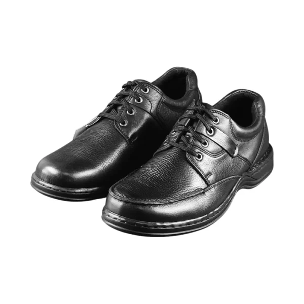 Hush Puppies Mens  Randall 2 Black Leather - Image 3