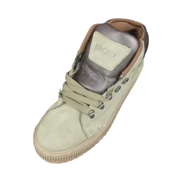 Bronx Mens Retro Disco Lace Up Boot Sneaker Olive - Image 4