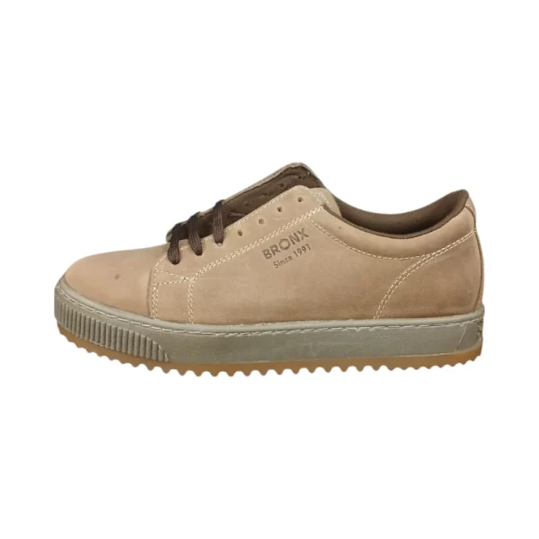 Bronx Mens Retro Disco Lace Up Sneaker Putty
