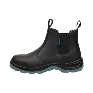 Grittgear Mens MANGANO S1 Genuine Smooth Leather Black