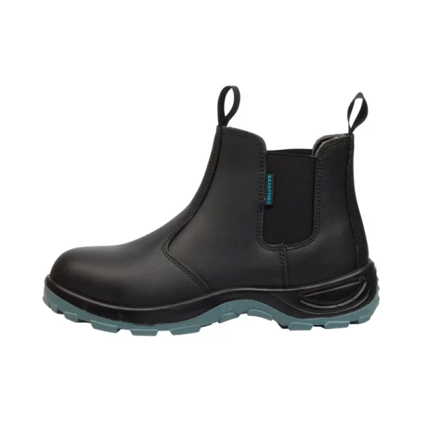 Grittgear Mens MANGANO S1 Genuine Smooth Leather Black