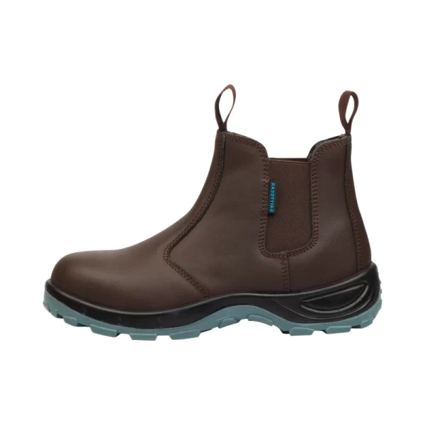 Grittgear Mens MANGANO S1 Genuine Smooth Leather Chocolate