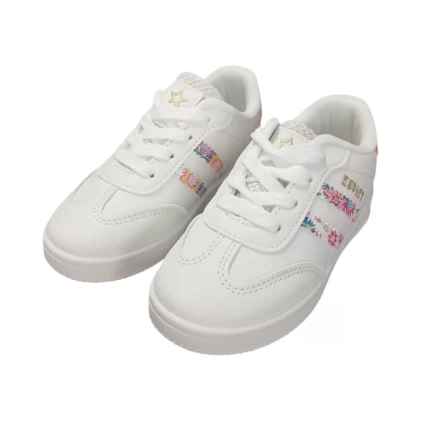 Soviet Kids Isla White Multi Floral Sneaker - Image 4