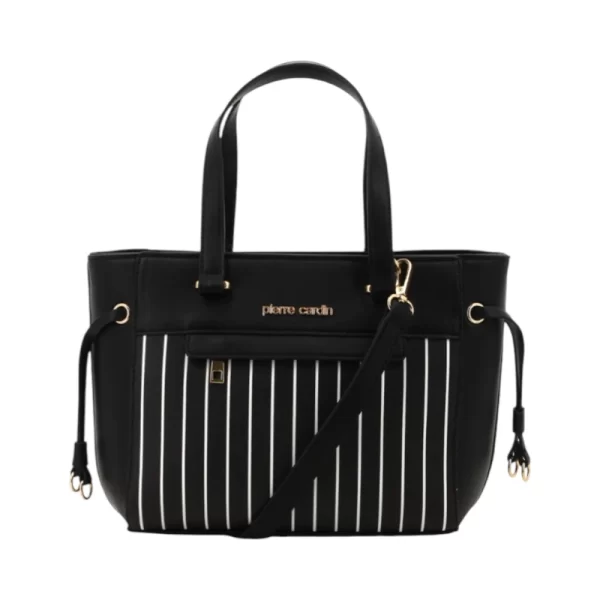 Pierre Cardin Maxine Textured Satchel Black Ladies - Image 2