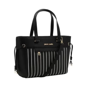 Pierre Cardin Maxine Textured Satchel Black Ladies