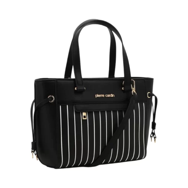 Pierre Cardin Maxine Textured Satchel Black Ladies
