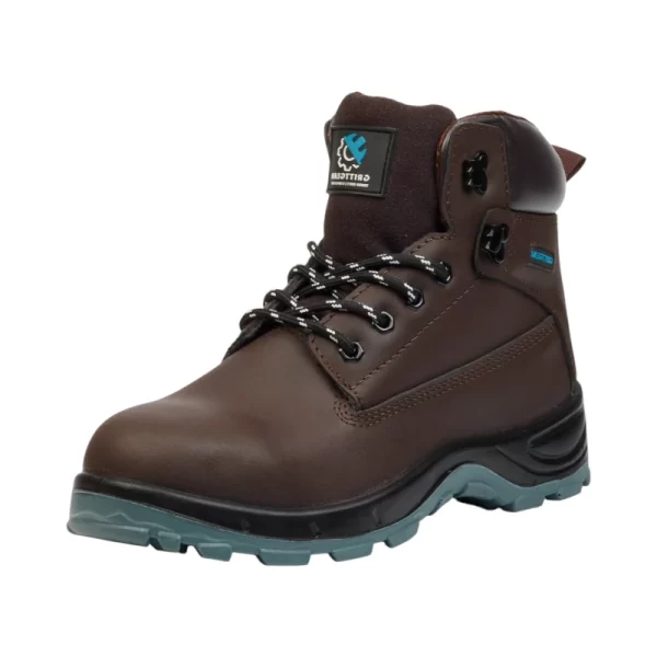 Grittgear Mens QUARTZ S1P Genuine Smooth Leather Chocolate - Image 2